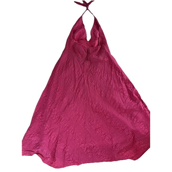 J Crew Womens Sz 8 Red Vintage Y2k Seersuck Cotton Fit & Flare Halter Midi Dress - Picture 3 of 9